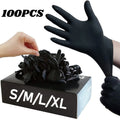 Black Nitrile Disposable Gloves - Latex-Free, Textured for Mechanics, Tattoo Artists, and Hair Dye Use (10/20/50/100PCS)